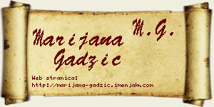 Marijana Gadžić vizit kartica